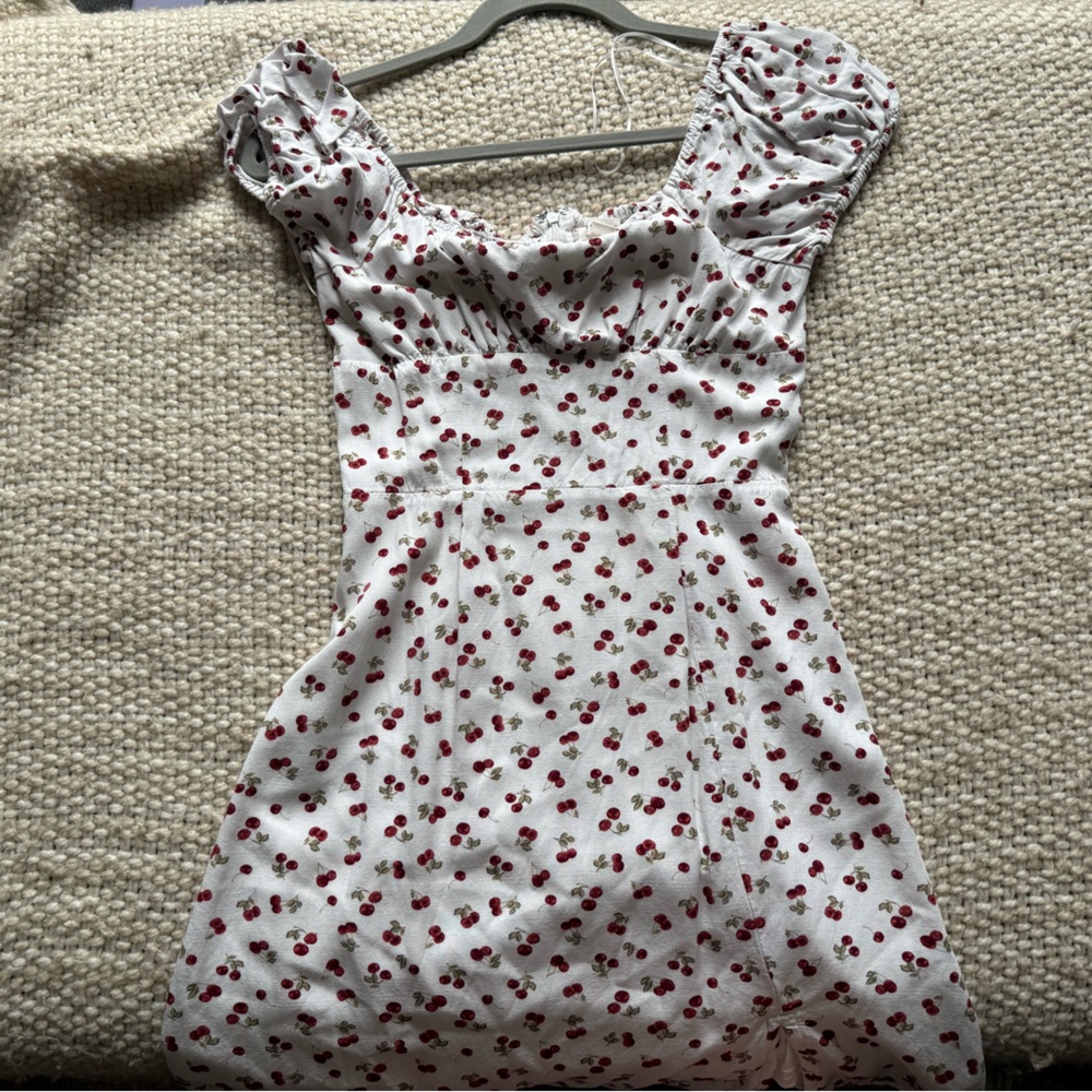 Aeropostale White and Red Smocked Dress